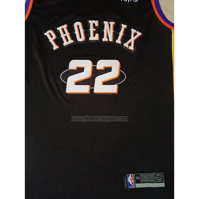 Camiseta Phoenix Suns Deandre Ayton NO 22 75th Anniversary 2022 Negro
